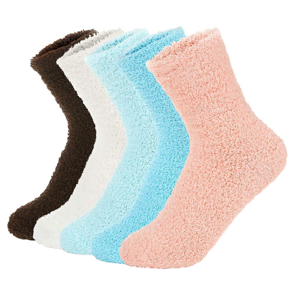 Women Warm Super Soft Plush Slipper Sock Winter Fluffy Microfiber Crew Socks Casual Home Sleeping Fuzzy Cozy Sock
