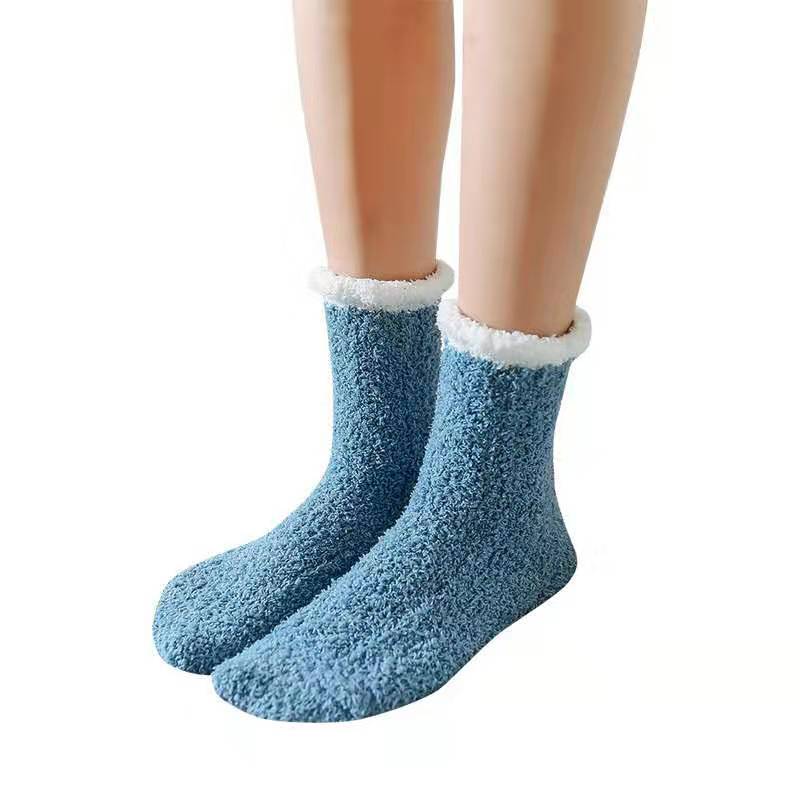 Fuzzy Cozy Socks Women Fluffy Plush Crew Slipper Sock