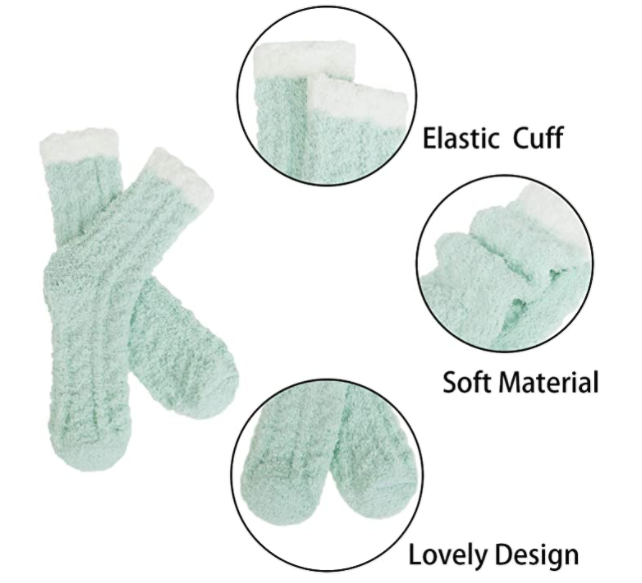 Fuzzy Cozy Socks Women Fluffy Plush Crew Slipper Sock